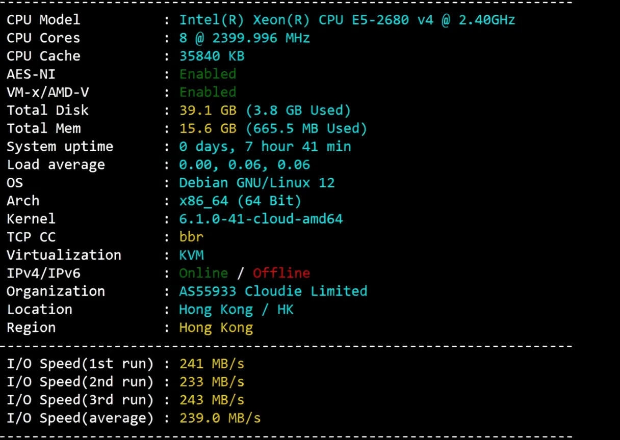 edgehk1 详细测评edgenat香港TGT机房的直连VPS