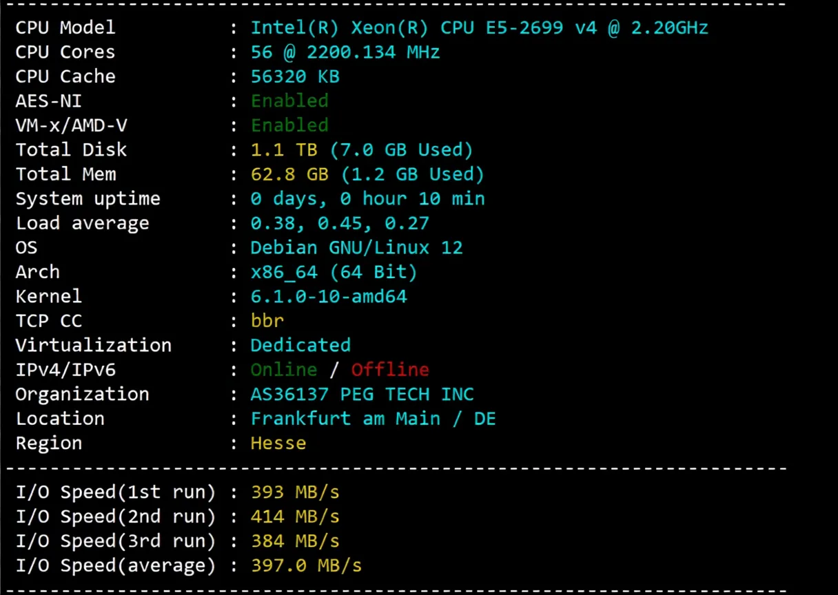 Detailed Review of RakSmart Germany Data Center "International BGP/Global BGP" Line Servers - Image 2