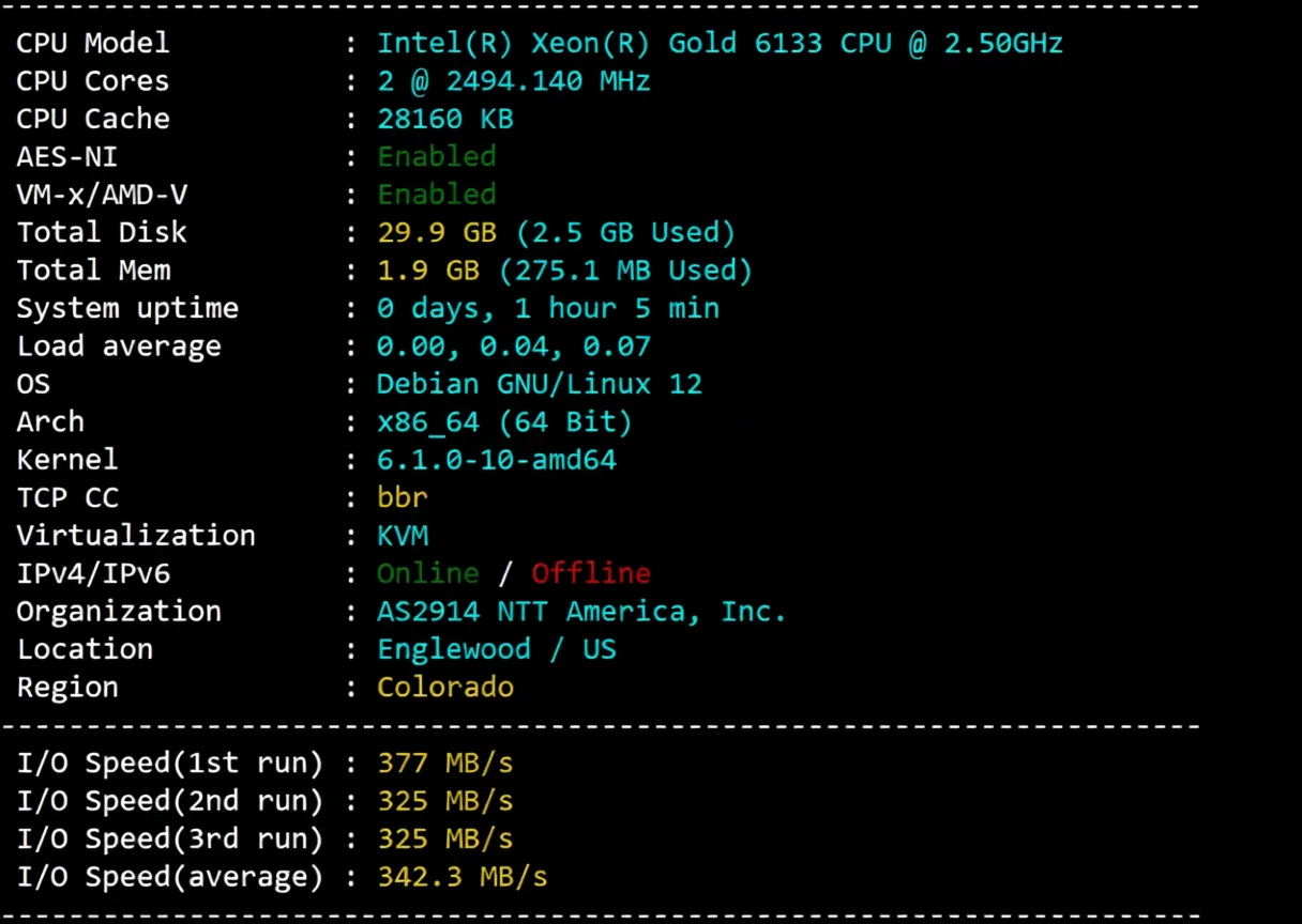 Detailed Review of Yin-Net USA NTT Dual ISP Residential VPS (Return Route Triple Network AS4837) - Image 1