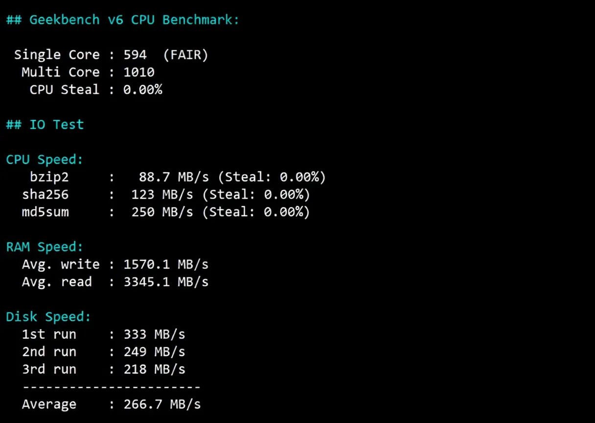 Detailed Review of Dedione Kansas USA VPS with 1Gbps Bandwidth and Unlimited Traffic - Image 9