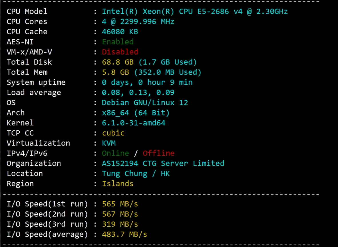 Detailed Review of tudcloud Hong Kong CN2 Route VPS - Image 2