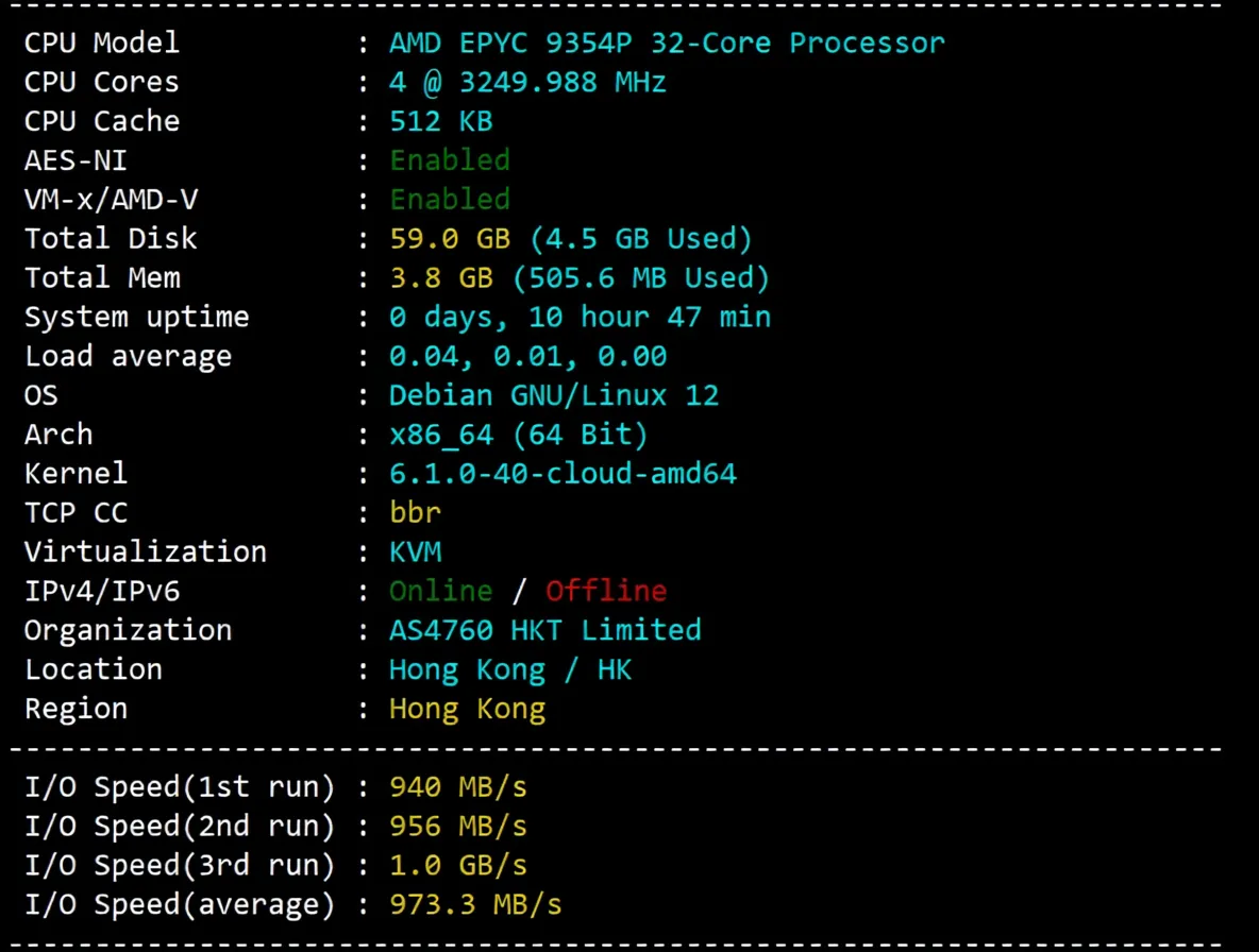 Detailed Review of synexvm Hong Kong Dynamic Residential IP VDS - ISP PCCW/1Gbps Bandwidth Unlimited Traffic - Image 2