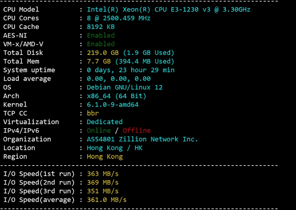 Detailed Review of LightLayer Hong Kong International/Global Network Dedicated Server - Image 2