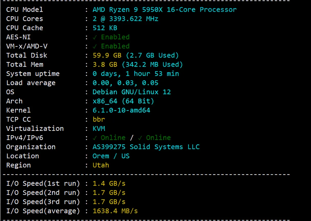 Detailed Review of uqidc Tampa VPS: Native US IP with Excellent Streaming Unblocking and Strong Performance - Image 2