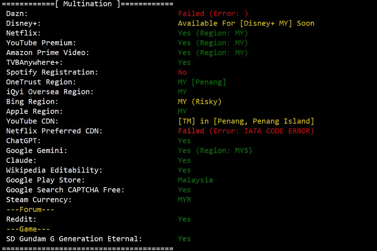Detailed Review of YinNet Malaysia Native Dual-ISP Residential IP VPS Series - Excellent Unblocking Performance! - Image 7