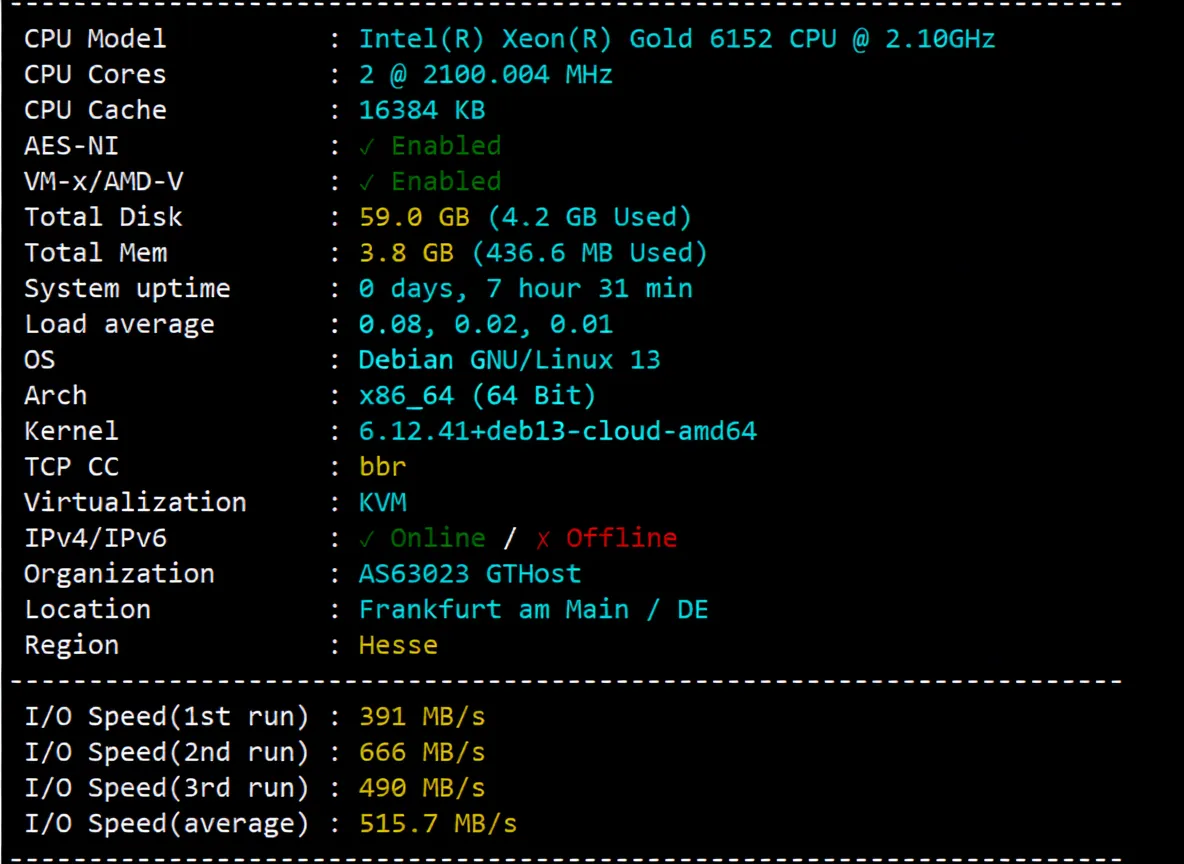 inet.ws Germany VPS Review: Decent Return Routes, Unlocks TikTok/ChatGPT/Netflix and More - Image 2