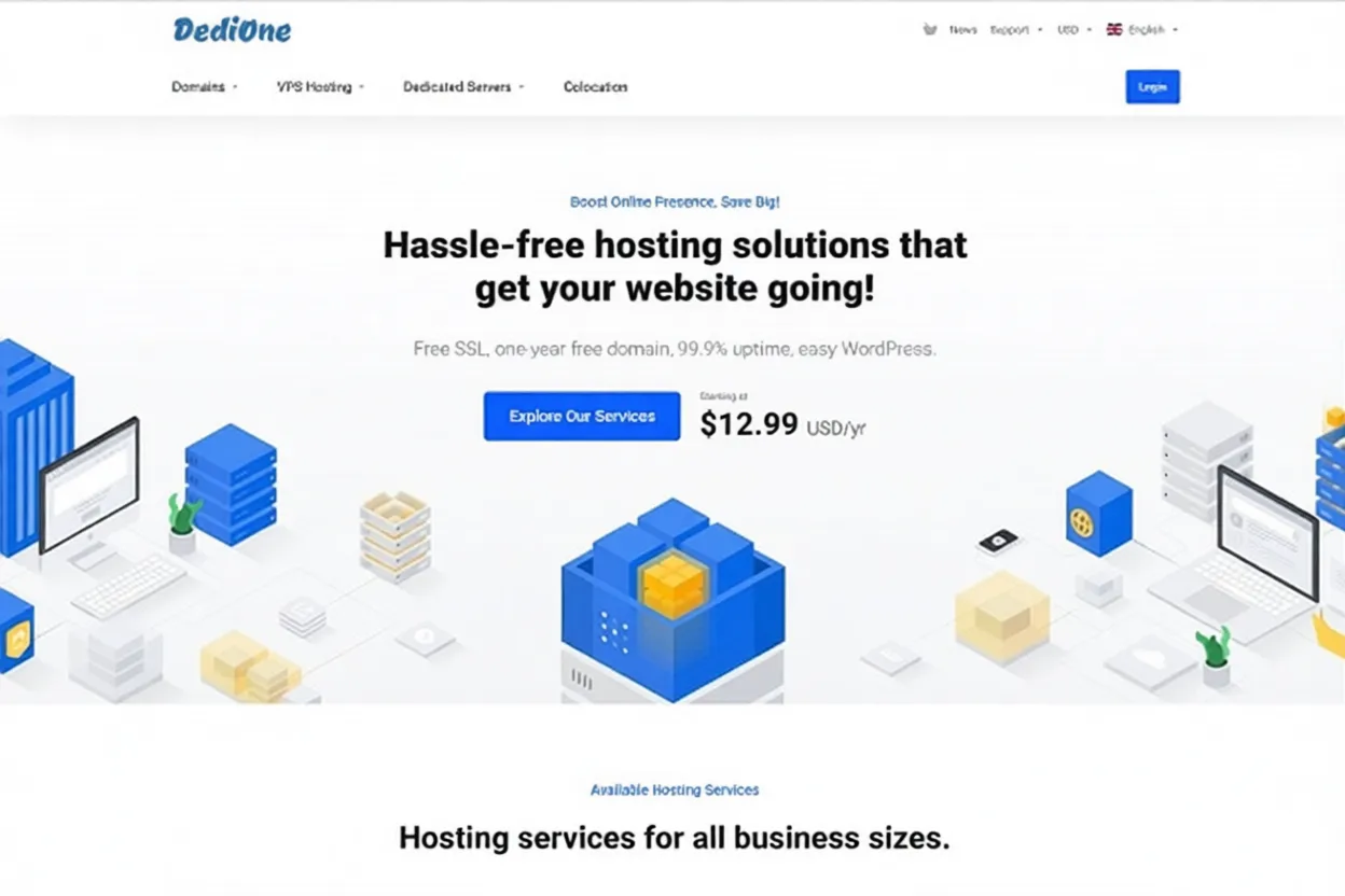 dedione US VPS starting from $12.99/year, choose between direct/international routes, Los Angeles/Kansas data centers - Image 1