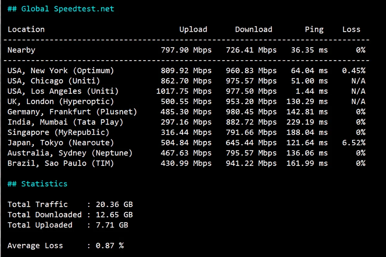 Dedione Los Angeles International Route VPS Review: Native IP Unlocks TikTok/ChatGPT and More - Image 4