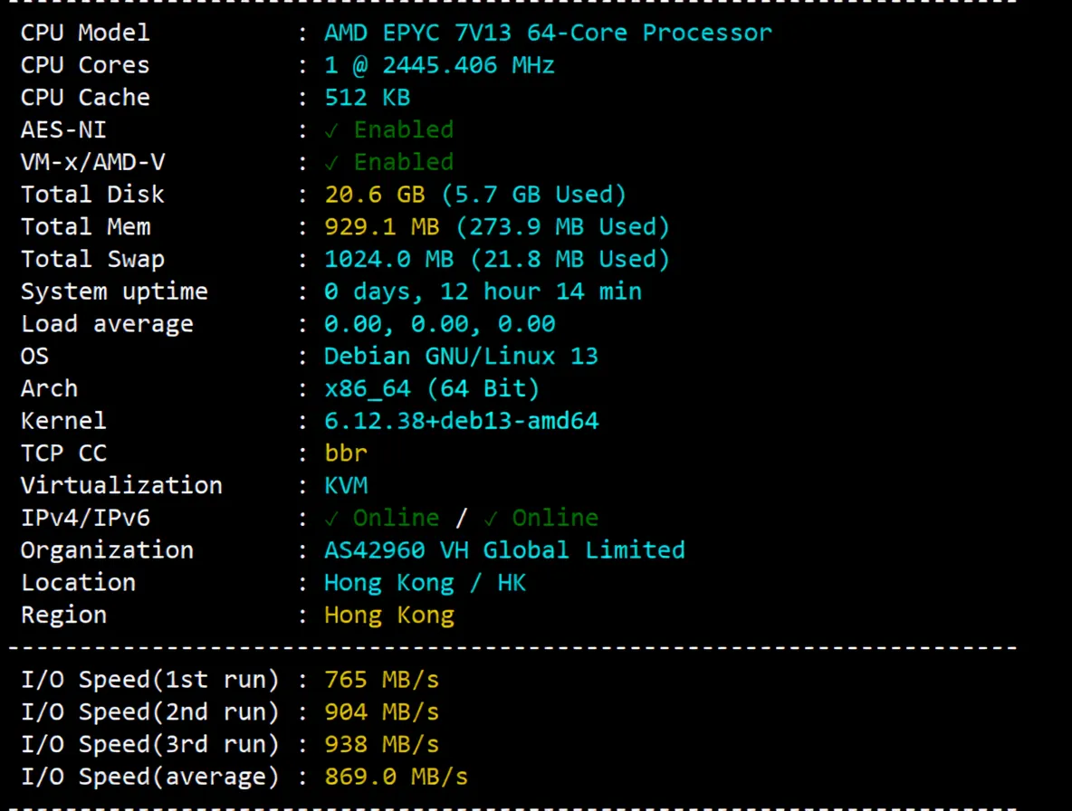 NoSLA Hong Kong Standard Optimized VPS Review: Native IP, CMI Network, Ideal for China Mobile Users - Image 2