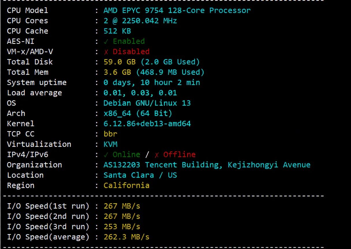 Tencent Cloud Lighthouse US Silicon Valley VPS Review: TikTok Unlocked, Powerful Hardware - Image 2