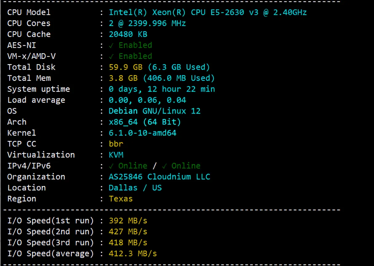 uqidc US Dallas VPS Review: Native IP Unlocks TikTok, Average Network - Image 2