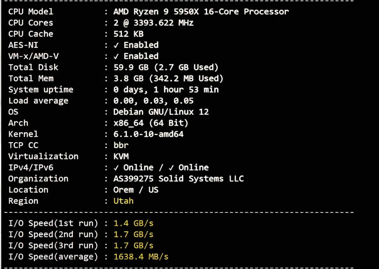 Detailed Review of uqidc Tampa VPS: Native US IP with Excellent Streaming Unblocking and Strong Performance - Image 2