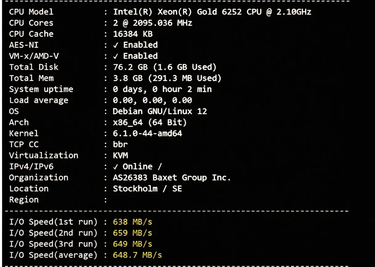 JustHost Sweden STO2 Data Center VPS Review: Unlocks TikTok, Decent Routing with No Detours - Image 2