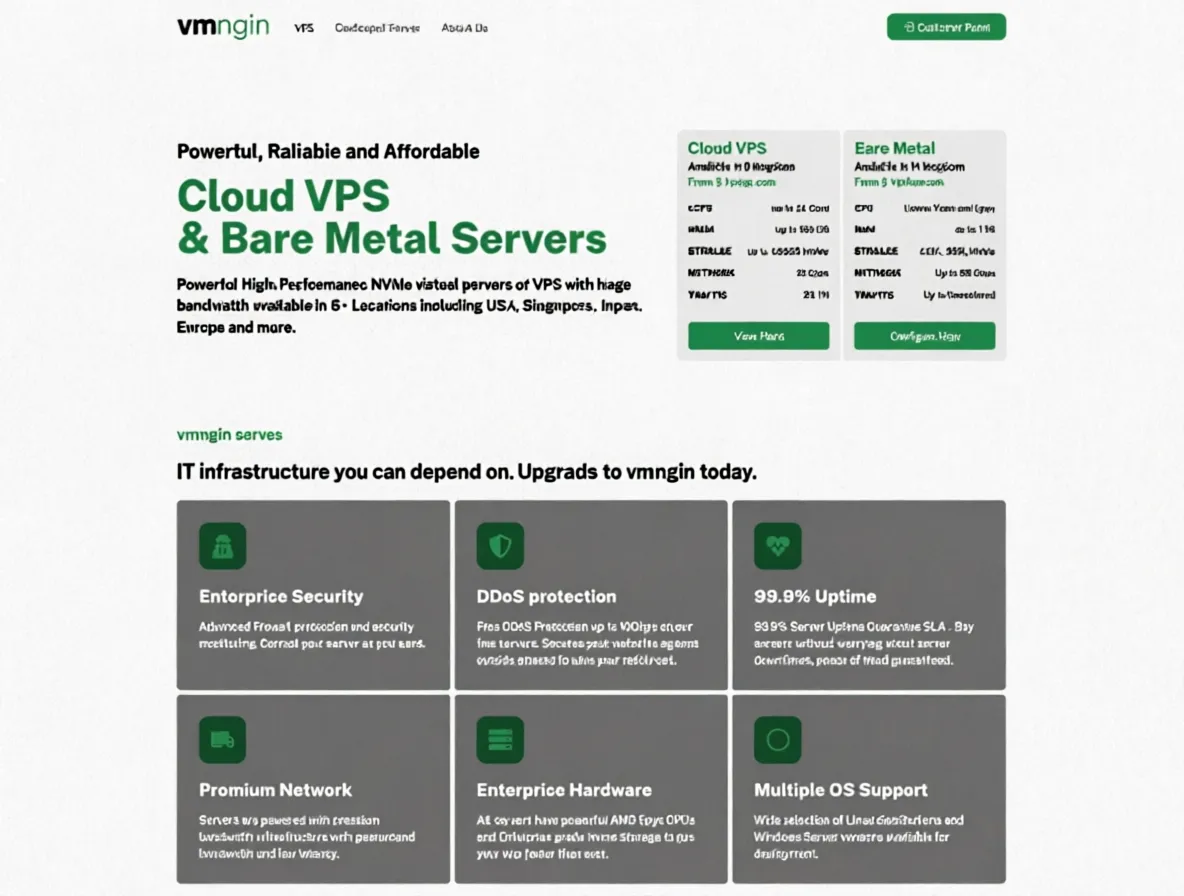 vmngin Global 50 Data Centers, 10Gbps Bandwidth/Unlimited Traffic, VPS Starting from ?23.99/Year - Image 1