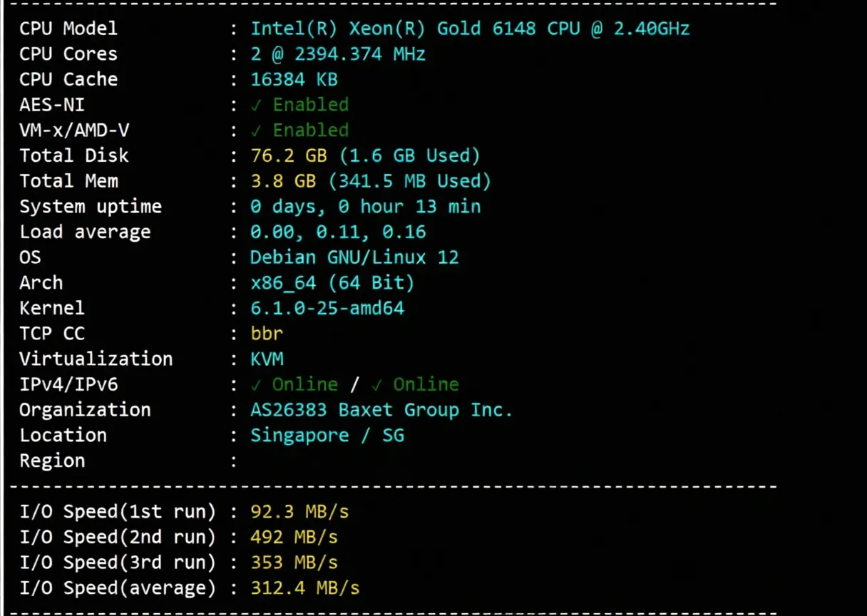 justhost Singapore VPS-SIN1 Data Center Review, Unlocks TikTok etc., Suitable for China Mobile/Unicom - Image 2