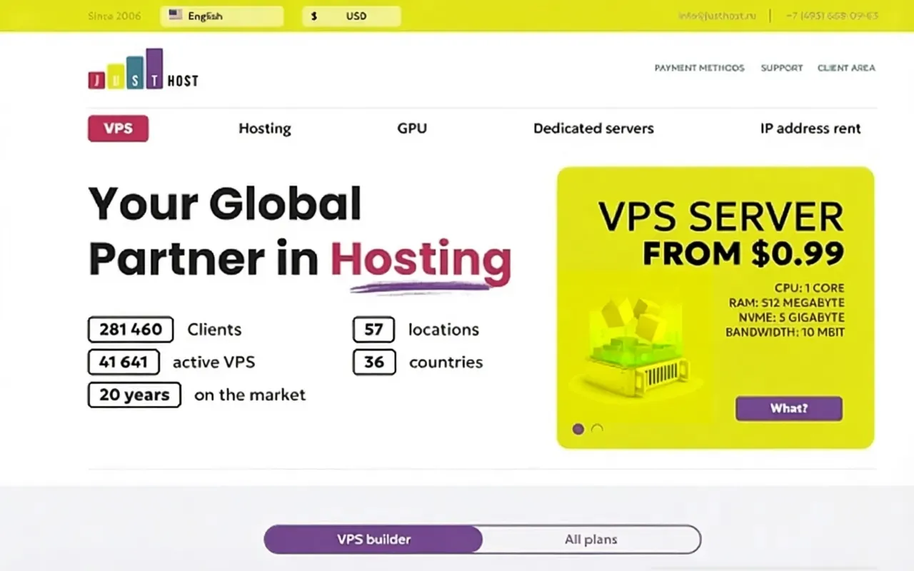 JustHost Milan, Italy VPS Review: Unlocks TikTok/Mainstream AI, May Require Relay in China - Image 1