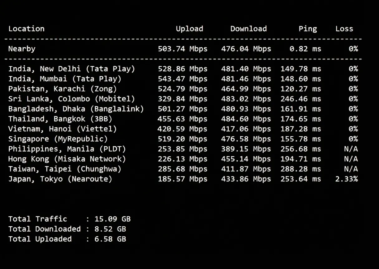 yin-net/YinYun Spain Dual ISP Residential IP VPS Review, Can Unlock TikTok and More - Image 5