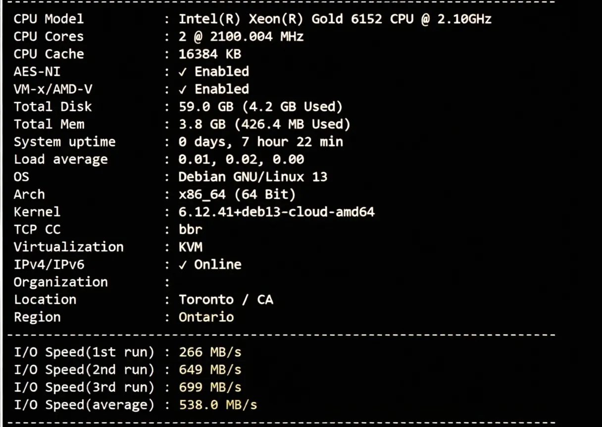 Review of inet.ws Toronto Canada VPS: High Traffic/Unblocks TikTok/ChatGPT/Claude and More - Image 2