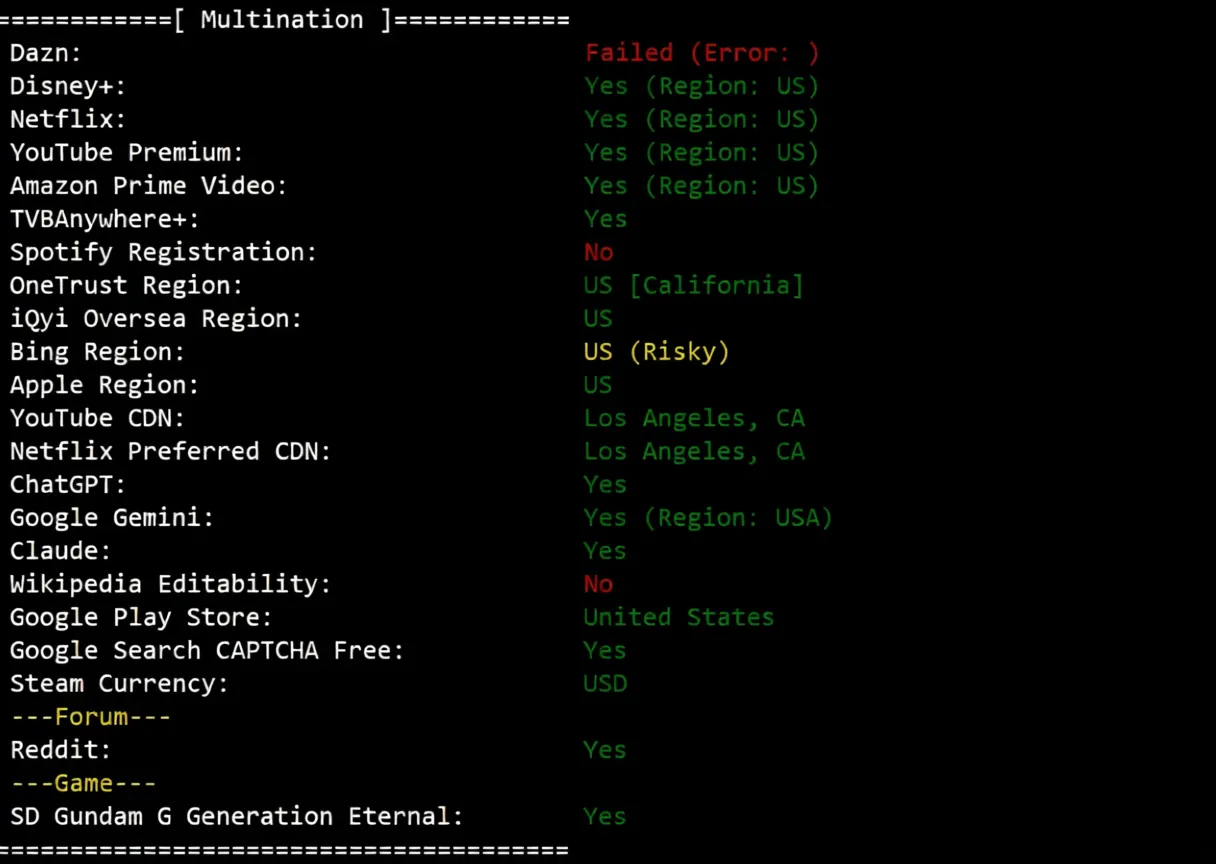 Detailed Review of BandwagonHost Los Angeles USCA_2 VPS: Unblocking TikTok, Big Three AI, and More - Image 7